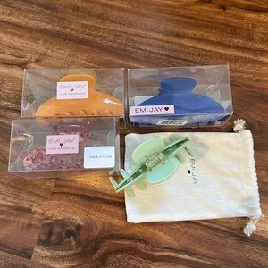 Emi Jay Big Effing Clip Lot! Tangerine, French Kiss, Blue Crush, Pistachio 💕